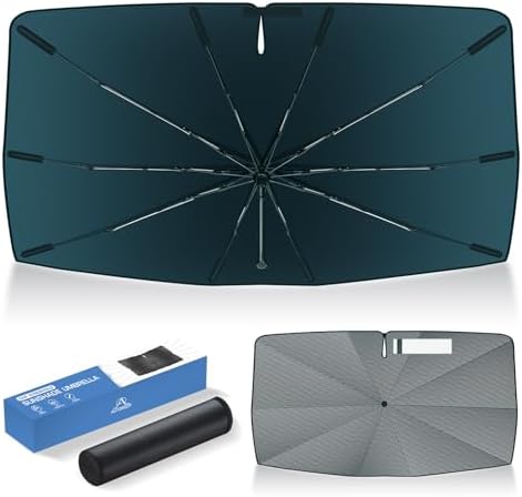 Autorder Windshield Sun Shade Umbrella for 2015-2025 2026 Chevrolet Chevy Tahoe/GMC Yukon Accessories,Upgraded Ice Crystal Material,Easy Setup Umbrella Sunshade for Car Windshield,100% Sun Blocking by Autorder