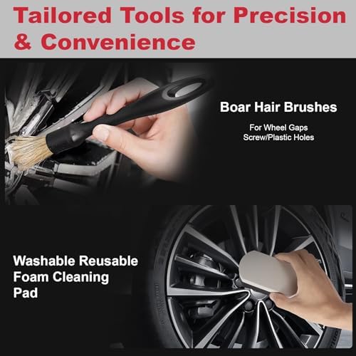 9PCS Wheel Detailing Cleaning Kit Metal-Free Scratch-Free Rim Brush - Image 6