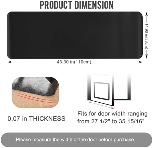 Uross Carpet Protector for Pets - 3.6FT Black Cat Carpet Protector for Doorway, Anti Scratch Under Door Cat Scratch Protector Mat - Image 3