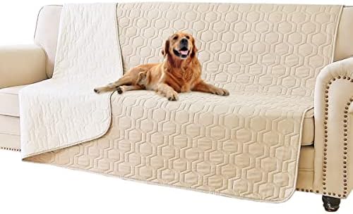 Waterproof Blanket Couch Cover for Dogs Non-Slip Pet Sofa Protector | Tcksstex Non-slip waterproof couch cover scratch resistant machine washable protects sofa bed car (68x82- Beige) by TcksstexFauxFurDogBedCover