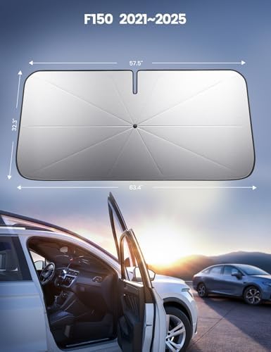 F150 2021-2025 Foldable Car Windshield Sunshade Umbrella UV Block Coating - Image 6