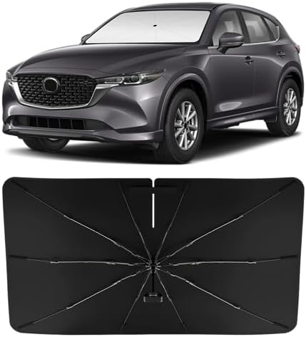 INSAUTO Custom Fit Windshield Sun Shade Umbrella for Mazda CX-5 2017-2025, Easy Fold & Store, Comes with Bag, UV & Heat Reflective, Keeps Your Car Cool by INSAUTO