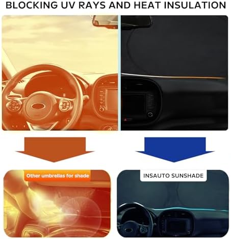 INSAUTO for Soul Windshield Sun Shade Window Sunshade Custom-fit 2020-2026 Kia Soul Wagon Windshield Cover Foldable Sun Visor Thicken 4-Layer Reflective Protector Block UV Rays Car Accessories - Image 6