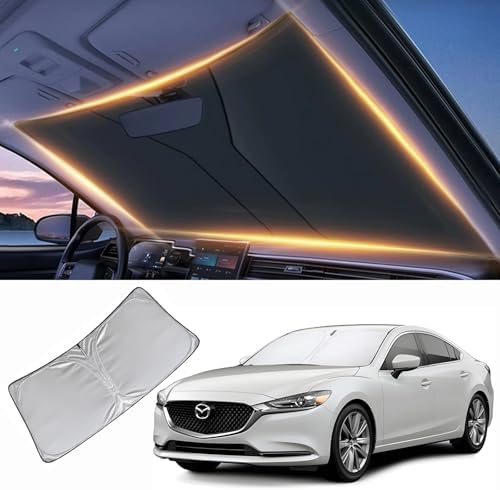 Windshield Sun Shade for Mazda 6 Front Window Shades Cover for 2014-2021 Mazda 6 Windshield Sun Visor Protector Car Accessories by LZYYQX