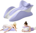 27° Ergonomic Prone Pillow, Memory Foam Stomach Lying Cushion with Adjustable Neck Pillow, Contoured Support Pillow for Gaming Reading, Removable Washable Cover,Purple by Unknown