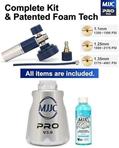 MJJC PRO V3.0 Ultimate Foam Cannon for Pressure Washers – Professional Car Wash Accessory Kit with Thick Foam, Stainless Steel, 44 fl oz Bottle (Pro V3.0 (1/4" Quick Connector) + SOAP Sample) - Image 6