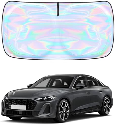 Windshield Sun Shade for Audi A4 A5 & S5 RS5 2018-2026 - 4 Layers Sunshade Compatible with Audi A4 A5 & S5 RS5 Foldable Front Window Sunshade Sun Visor Protector Block UV Rays Keep Your Car Cooler by Unknown