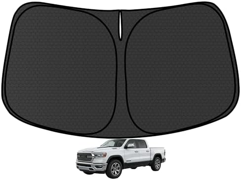 RAM1500 Customized Windshield Sun Shade for 2019-2026 RAM1500 2Dr RegularCab, 4Dr QuadCab, CrewCab, MegaCab Front Window Sunshade Visor Protector Foldable Blocks UV Rays Keep Car Cooler Accessories by aatoppus