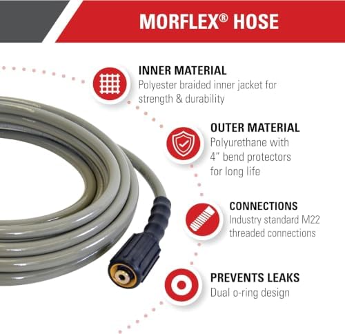 Simpson 25ft, 5/16" 3700 PSI MorFlex Cold Water Pressure Washer Hose, 40225 - Image 2