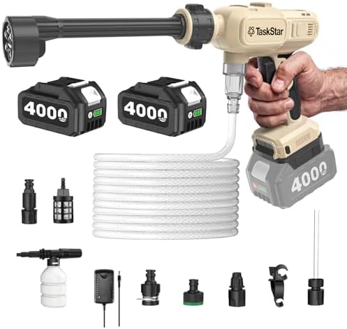 TaskStar Portable Cordless 1250PSI High Pressure Power Washer by TaskStar