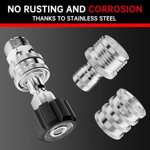 AURORA CAR Pressure Washer Quick Connect Kit, Stainless Steel Adapter 8 Pcs - Image 4