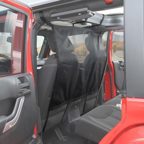 RT-TCZ for Wrangler Rear Seat Divider Net Mesh, Pet Dog Car Barrier for Jeep Wrangler JK JL Gladiator JT Cargo Net Black - Image 7