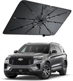 Windshield Sun Shade for Ford Explorer 2020–2026, Foldable Umbrella Sunshade with 100% UV Block, Multi-Layer Heat Insulation, Reinforced 10-Rib Frame, Keeps Car Cooler, Summer Car Accessory by Amadaw
