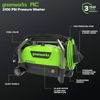 Greenworks 2100 PSI (1.2 GPM) Electric Pressure Washer - Image 3
