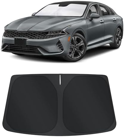TINGLU Sun Shade for Hyundai Sonata 2021-2024 2025 2026 Kia K5/2020-2026 Accessories Windshield Sun Shade Window Shade UV Rays Protection Sun Visor Cover with Steering Wheel Sunshade Storage Bag by TINGLU