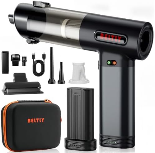 FT55 Portable Car Vacuum with Removable Battery 19kPa Suction Power by BELTLYAirDusterCarVacuum