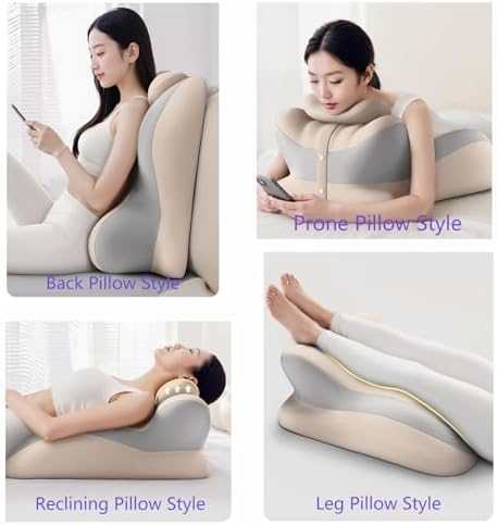 Adjustable Intimacy & Pregnancy Support Pillow - Ergonomic Foam Wedge Cushion for Back Pain, Sitting, Lying, Multi-Position with Removable Washable Cover (Beige) - Image 4