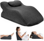 Ergonomic Contoured Couples Intimacy Memory Foam Pillow with Removable Headrest, 27° Angled Support for Neck and Waist, Massages, Reading, Relaxing & Leg Elevation, Removable Washable Cover - Image 6