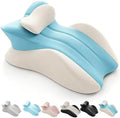 Memory Foam Ergonomic Rest Pillow, Couples Pillow for Intimacy 27 Degree, Reading Pillows for Sleeping, Enjoy Pain-Free Intimacy Again, Ideal for Massage Back Pain(Blue-Gray) by Unknown