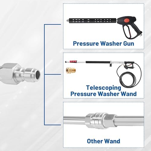 M MINGLE Pressure Washer Extension Wand, 30°, 90°, 120° Curved Rod - Image 5