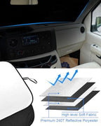 Front Windshield Sunshade fit for Ford Econoline E-Series Van 1992-2026 - Image 5