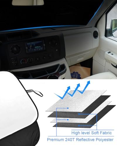 Front Windshield Sunshade fit for Ford Econoline E-Series Van 1992-2026 - Image 5