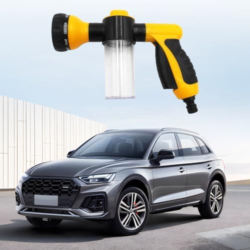 Car Wash Foam Gun, High Pressure Vehicle Wash Soap Sprayer with 8 Adjustable Watering Patterns, Automotive Hose Nozzle Foam Blaster, Universal for Automobile RV Truck (Yellow) - Image 6