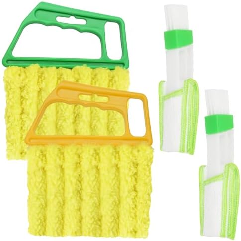 4 Pcs Blind Duster Kit, 7-Finger & Vent Tools, Yellow+Green - Image 7