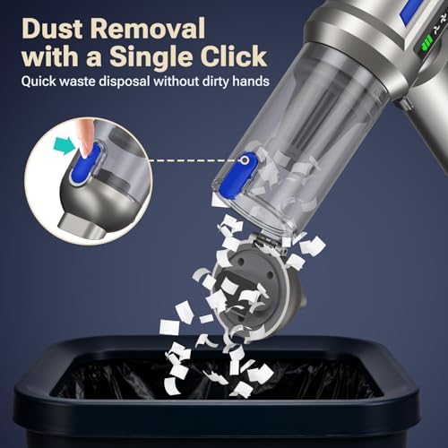 Yomile Mini Vacuum Cleaner, 2 in 1 27000PA Brushless Car Vacuum Air Duster 9000mAh Battery Air Blower Wireless Handheld Vacuum for Car,Office and Home - Image 6