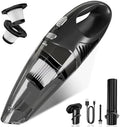 Handheld Vacuum Cordless, Rechargeable Car Vacuum Cleaner with Multiple Attachments, Portable Hand Held Vacuum Suction Power, Mini Vacuum for Car, Home, Pet Hair, Office, Desk, Keyboards Black Silver by Unknown