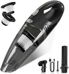 Handheld Vacuum Cordless, Rechargeable Car Vacuum Cleaner with Multiple Attachments, Portable Hand Held Vacuum Suction Power, Mini Vacuum for Car, Home, Pet Hair, Office, Desk, Keyboards Black Silver by Unknown