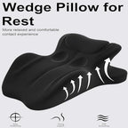 Ergonomic Memory Foam Wedge Pillow - 27° Inclined, Large (23.3" X 18.11" X 9.45"), Black - Multi-Position Comfort for Sleep, Reading, Relaxation, Neck & Waist Support - Image 5