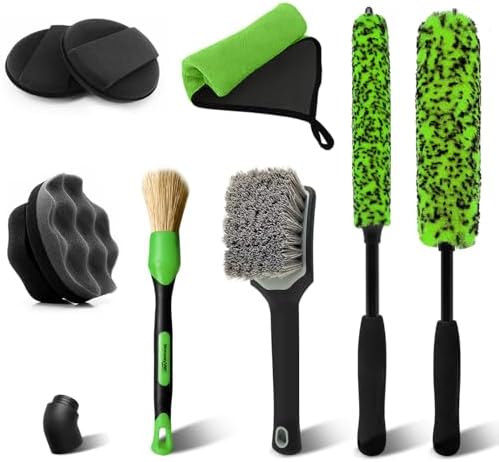 YeewayVeh 8PCS Wheel & Tire Brush Kit, 2-Size 360° Bendable Rim Brush by YeewayVeh