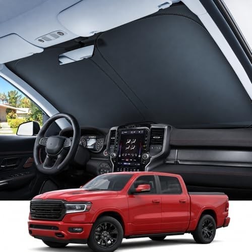 REEVAA Car Windshield Sun Shade for Dodge RAM 1500 (2026-2019) by REEVAA