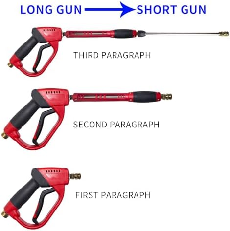 Hourleey Pressure Washer Gun, Red High Power Washer Gun with Replacement Wand Extension, 5 Nozzle Tips, M22 Fittings, 40 Inch, 5000 PSI , Not Compatible with Garden Hose - Image 3