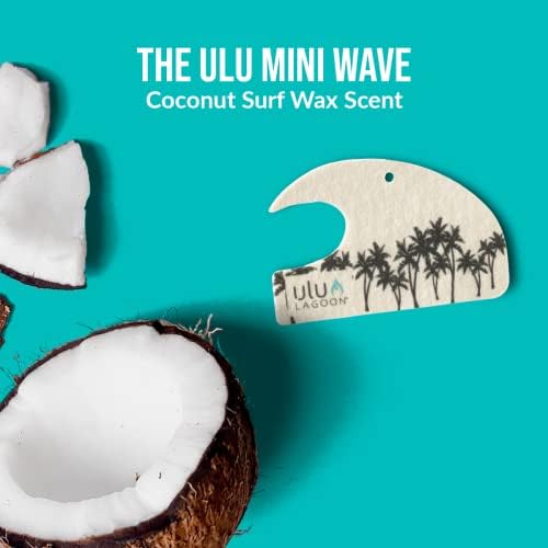ulu Lagoon Hanging Car Air Freshener | Tropical Beach Coconut Surf Wax Scent Mini Wave | Long Lasting Car Freshener, Closet and Beyond | Made In USA | 3 Pack (Black Palms) - Image 3