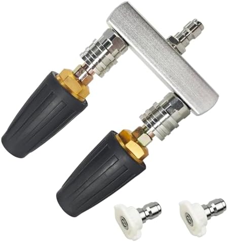 Dual Turbo Nozzle Pressure Washer and Dual Pressure Washer Tips 2-in-1,with 2 PCS 360°Rotating Turbo Nozzle,2 PCS Nozzle Tips,4000 PSI,1/4 Inch Quick Connect pressure washer accessories by BANDUN