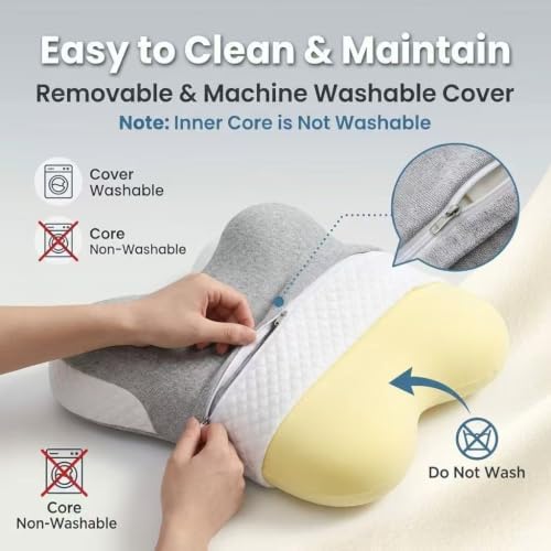 Luxurious Memory Cotton Lovers Pillow with ergonomics is an Ideal Choice for Reading, Waist Protection, deep Support for Intimate Posture and Prevention of gastroesophageal Reflux.，Double ash - Image 4