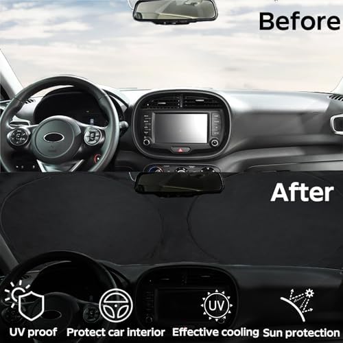 INSAUTO for Soul Windshield Sun Shade Window Sunshade Custom-fit 2020-2026 Kia Soul Wagon Windshield Cover Foldable Sun Visor Thicken 4-Layer Reflective Protector Block UV Rays Car Accessories - Image 2