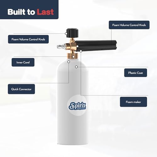 Short Pressure Washer Gun with Foam Cannon Kit - 1/4" Quick Connector - Image 6