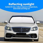 Front Windshield Sun Shade Custom Fit Compatible for Mercedes Benz W222 S500 S550 Sunshade Foldable UV Ray Reflector Sun Visor Protector Accessories Shield Cover Reflective (for Benz W222) - Image 3
