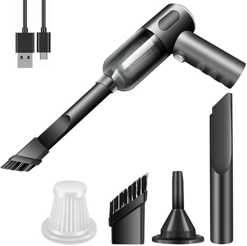 Compressed Air Duster Wireless Handheld Car Vacuum Cleaner, Air Blower 3 in 1 Electric Air Dusters Computer Vacuums Keyboard Cleaner Power Rechargeable Vacuum for Desk Home and Office Dust Cleaning by YUNYILAN