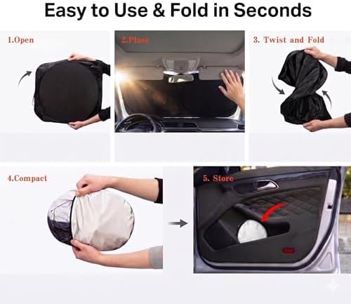 Tesla Model Y/3 Windshield Sun Shade, Bold Red - Image 6
