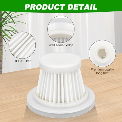 LT-117C Filters Replacement Compatible with KMM LT-117C Handheld Car Vacuum Cleaner - HEPA Vacuum Filter - 6 Pack - Image 3