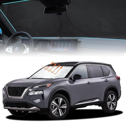 INSAUTO for Rogue Windshield Sun Shade Sunshade Foldable for Nissan Rogue 2014-2020 Windshield Cover Sun Visor Custom Fit for 2021-2023 Nissan Rogue 3rd Gen Accessories Blocks UV Rays Protector by INSAUTO