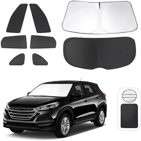 TINGLU Window Shades for Hyundai Tucson 2016-2021 (Not for 2022 Tucson) Accessories Car Side Full Windows Rear Triangular Windshield Sun Shade Sun UV Rays Privacy Protection for Camping Napping 8PCS by TINGLU