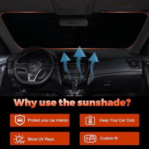 Foldable Front Windshield Sunshade fit for Nissan Rogue 2014-2020 - Image 4