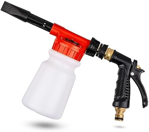 Car Wash Foam Gun, Car Wash Sprayer with Adjustable Foam Dial Foam Nozzle, Foam Cannon Attachs to Any Garden Hose, Durable 5/8" and 3/4" Brass Joint Soap Gun for Home Garden Use by Siapupy
