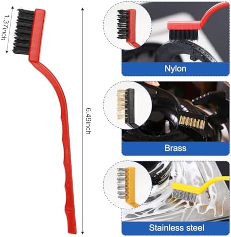 Auto Car Detailing Brush Set Car Interior Cleaning Kit Includes 3 Boar Hair Detail Brush,3 Wire Brush, 3 Air Vent Brush for Cleaning Car Interior Exterior, Dashboard Engines Leather Wheel - Image 7
