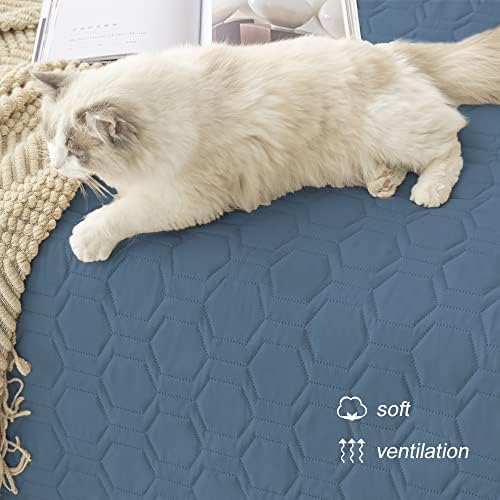 Waterproof Blanket Couch Cover for Dogs Non-Slip Pet Sofa Protector | Tcksstex Non-slip waterproof couch cover scratch resistant machine washable protects sofa bed car（30x70- Navy Blue） - Image 5